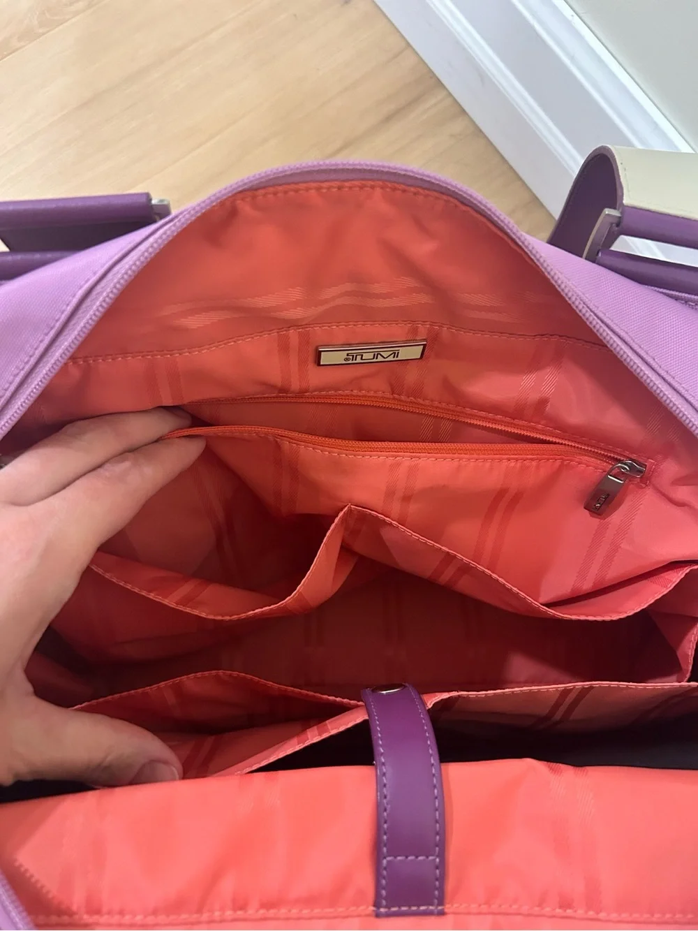 TUMI Lavender Purple Shoulder Baby Diaper Bag - Picture 9 of 14